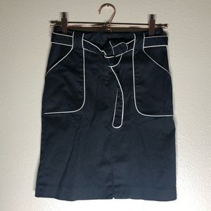 Black Skirt with White Piping